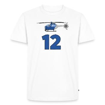 Hélicoptère 12e anniversaire - T-shirt Premium bio Homme - blanc - Devant - Nico (187cm)