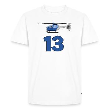 Hélicoptère 13e anniversaire - T-shirt Premium bio Homme - blanc - Devant - Nico (187cm)