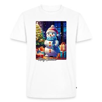 Christmas Snowman Design 1.4 - Men's Premium Organic T-Shirt - white - Front - Nico (187cm)