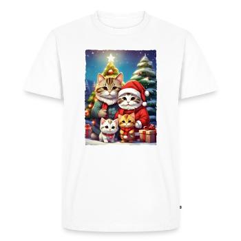 Famille de chats de Noël 1.8 - T-shirt Premium bio Homme - blanc - Devant - Nico (187cm)