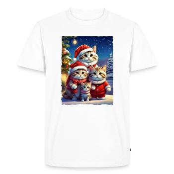 Famille de chats de Noël 1.9 - T-shirt Premium bio Homme - blanc - Devant - Nico (187cm)
