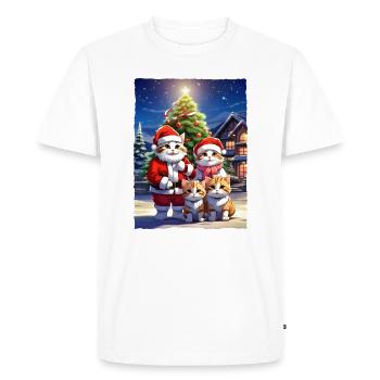 Famille de chats de Noël 1.10 - T-shirt Premium bio Homme - blanc - Devant - Nico (187cm)