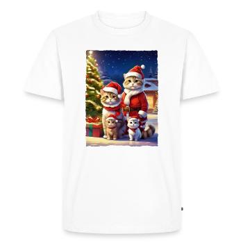 Famille de chats de Noël 1.6 - T-shirt Premium bio Homme - blanc - Devant - Nico (187cm)