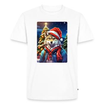 Christmas Wolf 1.3 - Men's Premium Organic T-Shirt - white - Front - Nico (187cm)