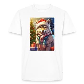 Christmas Wolf 1.5 - Men's Premium Organic T-Shirt - white - Front - Nico (187cm)