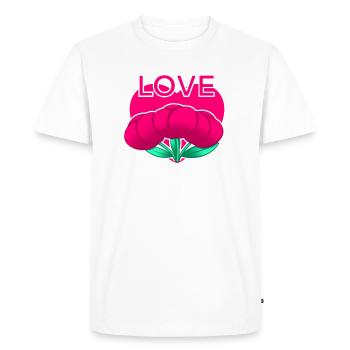 AMOUR - T-shirt Premium bio Homme - blanc - Devant - Nico (187cm)