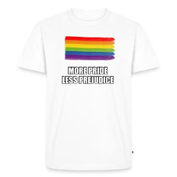 Plus de fierté, moins de préjugés LGBTQ - T-shirt Premium bio Homme - blanc - Devant - Nico (187cm)
