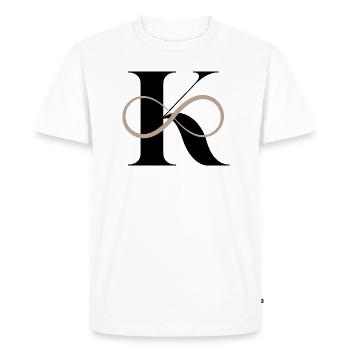 Infinite letter k - Men's Premium Organic T-Shirt - white - Front - Nico (187cm)