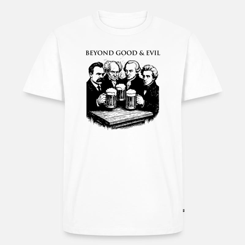 Moderne Philosophen trinken Bier - Männer Premium Bio T-Shirt - Weiß