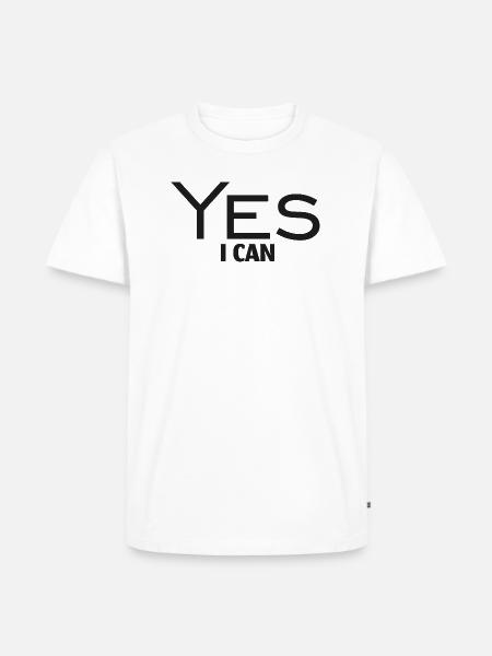 YES I CAN! - Männer Premium Bio T-Shirt - Weiß