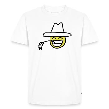 cowboy_smiley - Men's Premium Organic T-Shirt - white - Front - Nico (187cm)