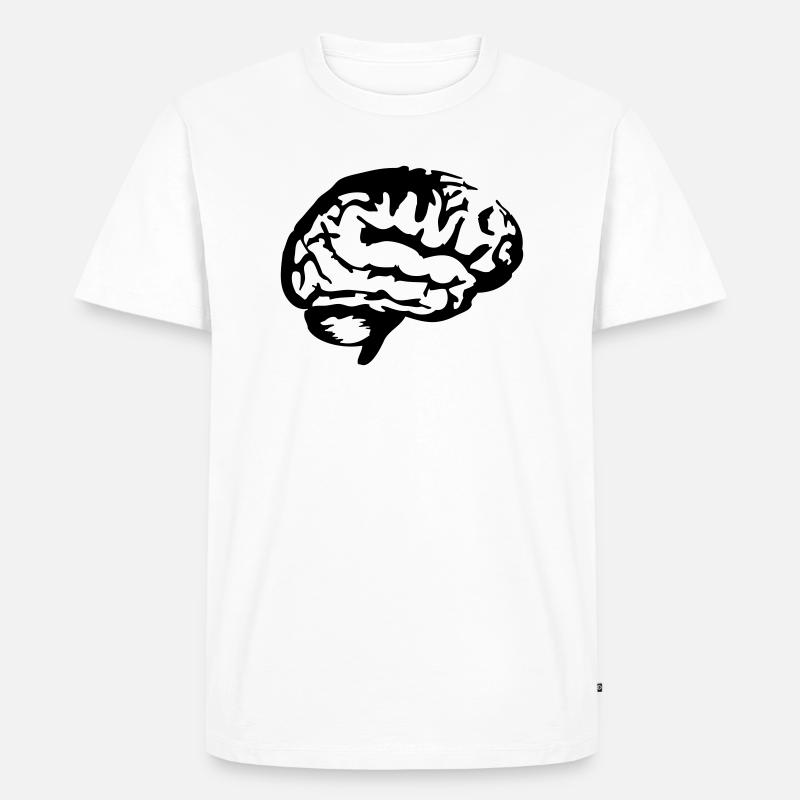 Brain_silhouette - Männer Premium Bio T-Shirt - Weiß