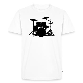batterie - T-shirt Premium bio Homme - blanc - Devant - Nico (187cm)