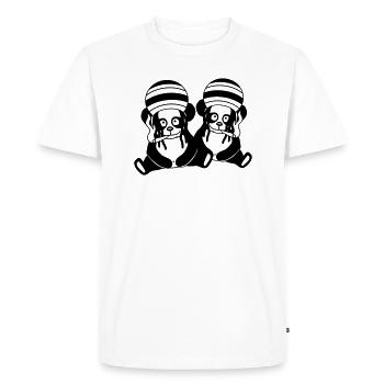 cool 2 amis panda équipe couple baer raggae joint - T-shirt Premium bio Homme - blanc - Devant - Nico (187cm)