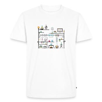 Chemise d’étudiant ou d’enseignant de chimie - T-shirt Premium bio Homme - blanc - Devant - Nico (187cm)