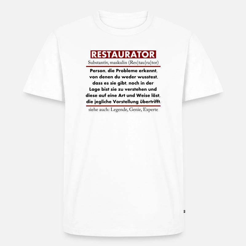 Restaurator - Männer Premium Bio T-Shirt - Weiß