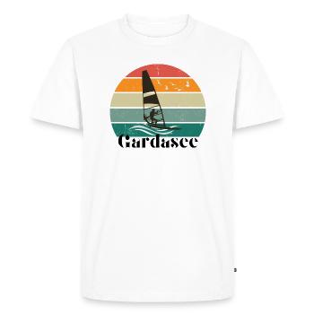 Lac de Garde - Italie - Planche à voile - T-shirt Premium bio Homme - blanc - Devant - Nico (187cm)