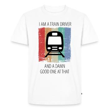 Train Railway Railroad Worker Trains Train Driver - Men's Premium Organic T-Shirt - white - Front - Nico (187cm)