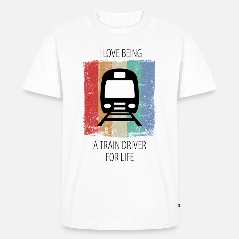 Zug Eisenbahn Eisenbahner Züge Triebfahrzeugführer - Männer Premium Bio T-Shirt - Weiß