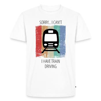 Train Railway Railroad Worker Trains Train Driver - Men's Premium Organic T-Shirt - white - Front - Nico (187cm)