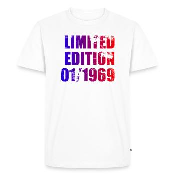 55e anniversaire Édition limitée 01/1969 - T-shirt Premium bio Homme - blanc - Devant - Nico (187cm)