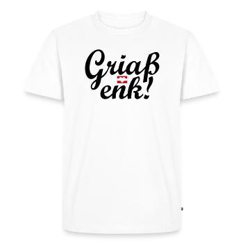 Dialecte autrichien Griaß enk ! - T-shirt Premium bio Homme - blanc - Devant - Nico (187cm)