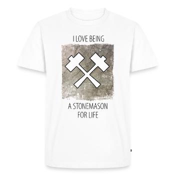 Sculpteur de pierre dicton de sculpteur de pierre - T-shirt Premium bio Homme - blanc - Devant - Nico (187cm)