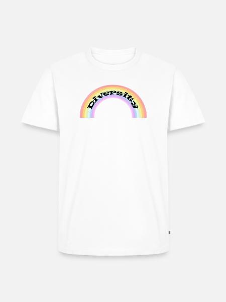 Diversity Regenbogen - Pride LGBTQIA+ - Männer Premium Bio T-Shirt - Weiß