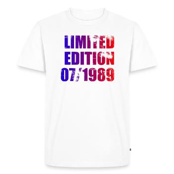 35th Birthday Limited Edition 07/1989 - Men's Premium Organic T-Shirt - white - Front - Nico (187cm)