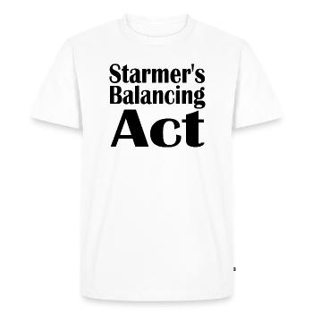 L’exercice d’équilibre de Starmer - T-shirt Premium bio Homme - blanc - Devant - Nico (187cm)