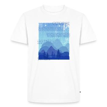 Paysage abstrait (Blue Mountains) - T-shirt Premium bio Homme - blanc - Devant - Nico (187cm)
