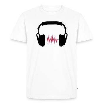 écouteurs - T-shirt Premium bio Homme - blanc - Devant - Nico (187cm)