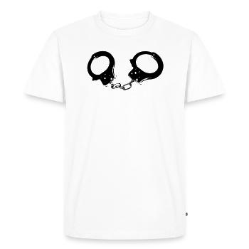 menottes - T-shirt Premium bio Homme - blanc - Devant - Nico (187cm)