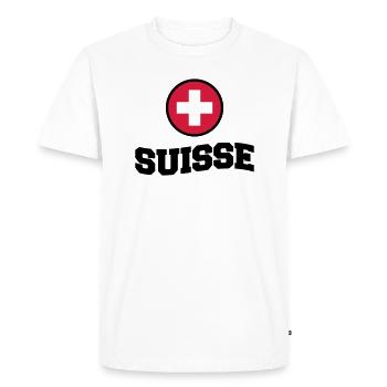 Suisse - T-shirt Premium bio Homme - blanc - Devant - Nico (187cm)