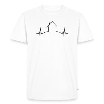 maison ECG pouls fréquence cardiaque fréquence maison - T-shirt Premium bio Homme - blanc - Devant - Nico (187cm)