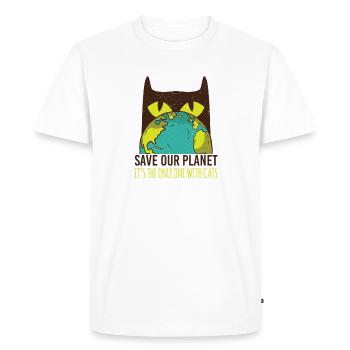 sauver la planète - T-shirt Premium bio Homme - blanc - Devant - Nico (187cm)
