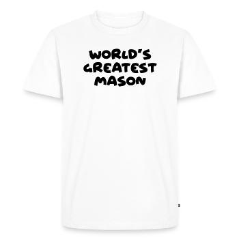 worlds greatest mason name - Men's Premium Organic T-Shirt - white - Front - Nico (187cm)