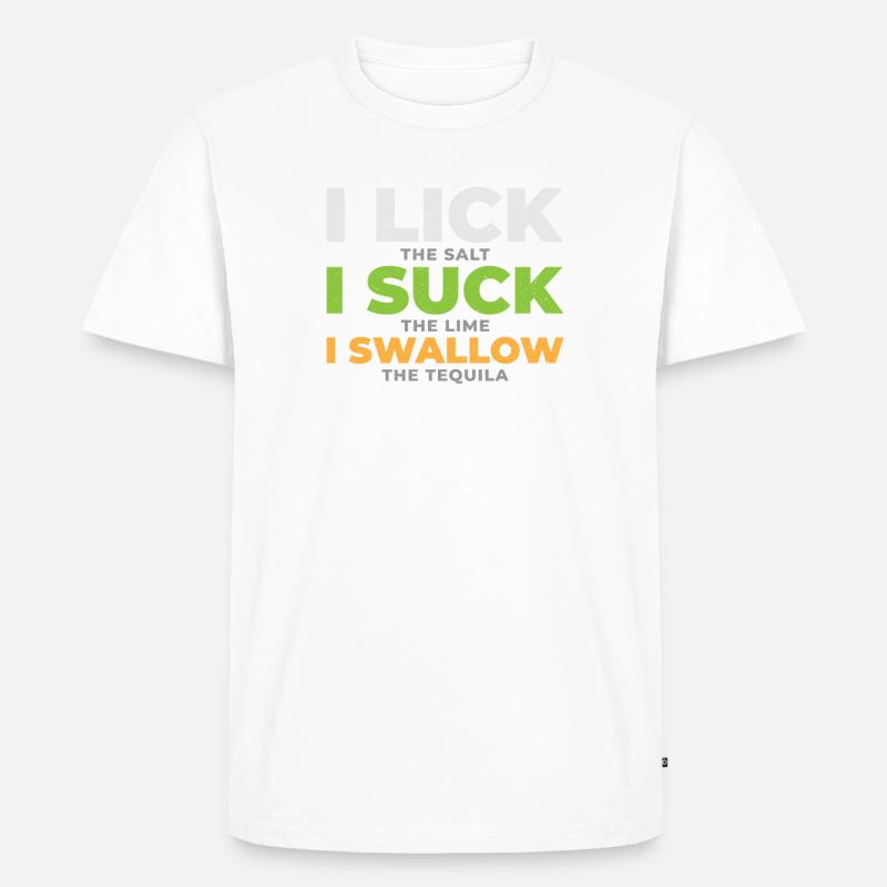 lick suck swallow - Männer Premium Bio T-Shirt - undefined