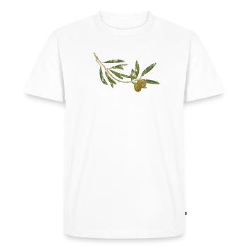 Olive branch - Men's Premium Organic T-Shirt - white - Front - Nico (187cm)
