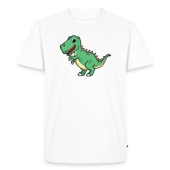 dinosaure t rex - T-shirt Premium bio Homme - blanc - Devant - Nico (187cm)