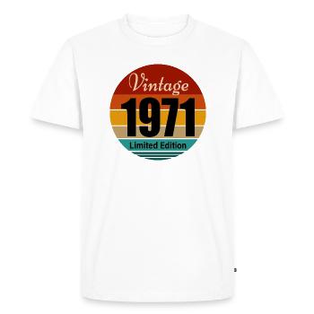 millésime 1971 - T-shirt Premium bio Homme - blanc - Devant - Nico (187cm)