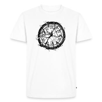 NO TIME - Men's Premium Organic T-Shirt - white - Front - Nico (187cm)