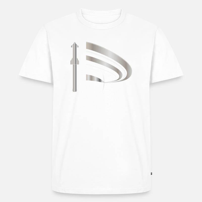 Starbase mit Saturn Logo. - Männer Premium Bio T-Shirt - Weiß