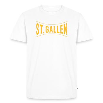 St.Gallen | Sankt Gallen (Vectorgraphic) - Men's Premium Organic T-Shirt - white - Front - Nico (187cm)