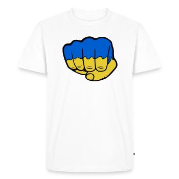 Ukraine Drapeau Faust - T-shirt Premium bio Homme - blanc - Devant - Nico (187cm)