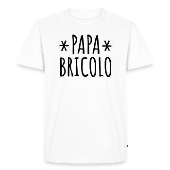 Papa bricolo père bricoleur - T-shirt Premium bio Homme - blanc - Devant - Nico (187cm)