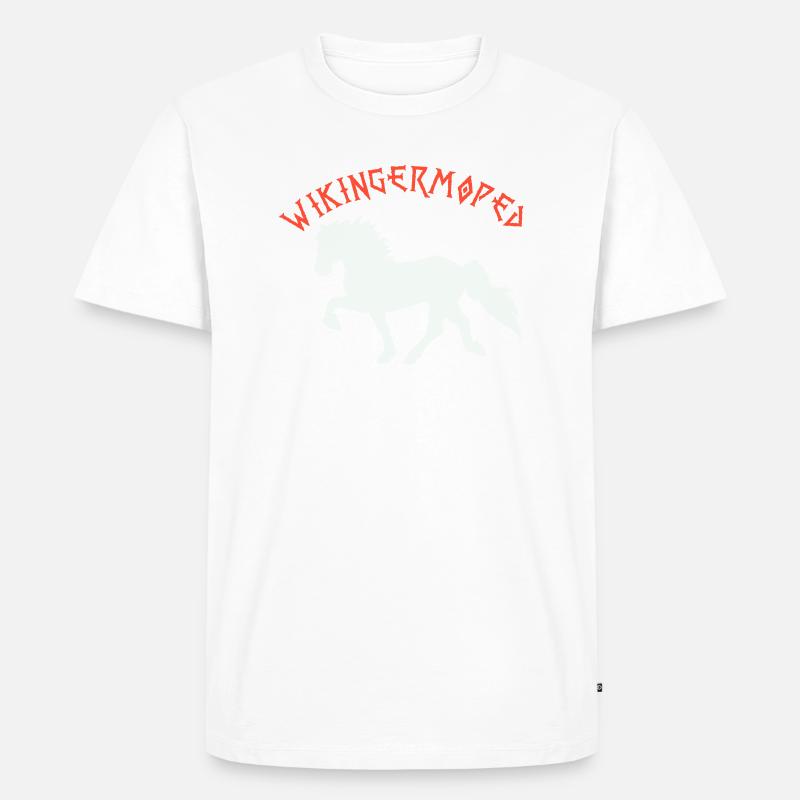 Wikingermoped Islandpferd - Männer Premium Bio T-Shirt - Weiß