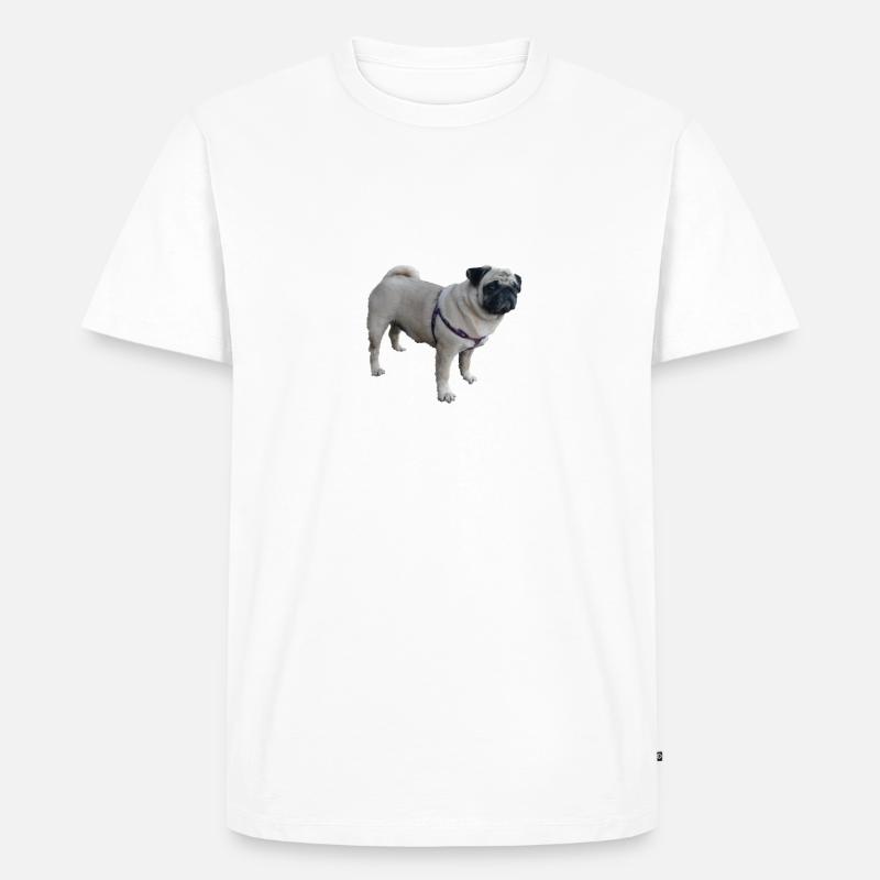 Mops Hund - Mops - Männer Premium Bio T-Shirt - Weiß