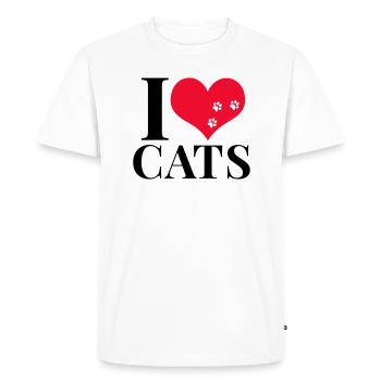 J'aime les chats - T-shirt Premium bio Homme - blanc - Devant - Nico (187cm)