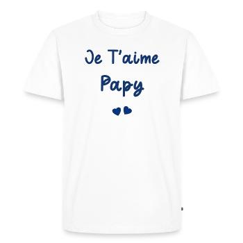 je t'aime Papy - T-shirt Premium bio Homme - blanc - Devant - Nico (187cm)